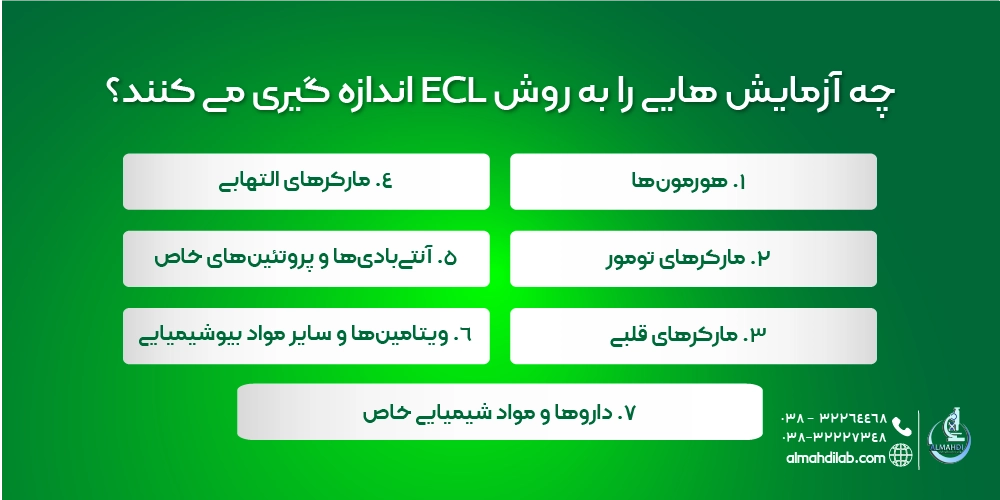 چه آزمایش هایی را به روش ECL اندازه گیری می کنند؟